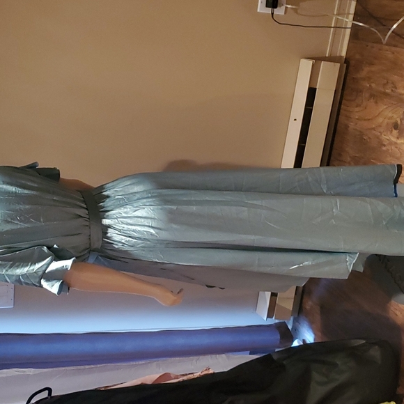 New Missguided Pastel Sage Green Ruffle Belted Maxi Dress Summer - Picture 7 of 10